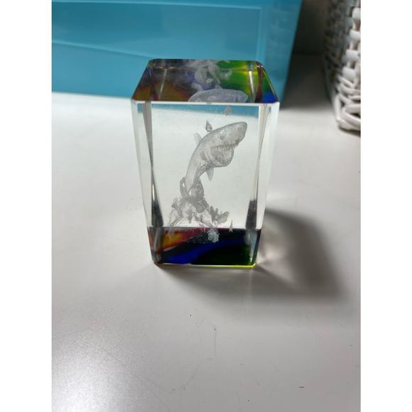 Clearwater Beach Shark Etched Paper Weight - Picture 2 of 6